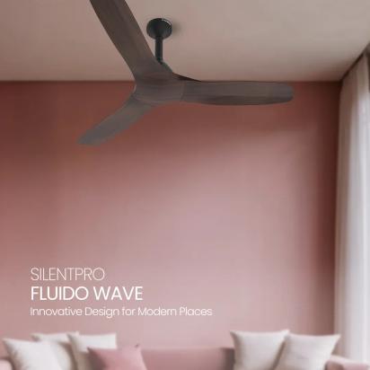 Crompton Silent Pro Fluido Wave 900mm - Sheesham Wood by Crompton : Colours available: WoodyBrown 9 1