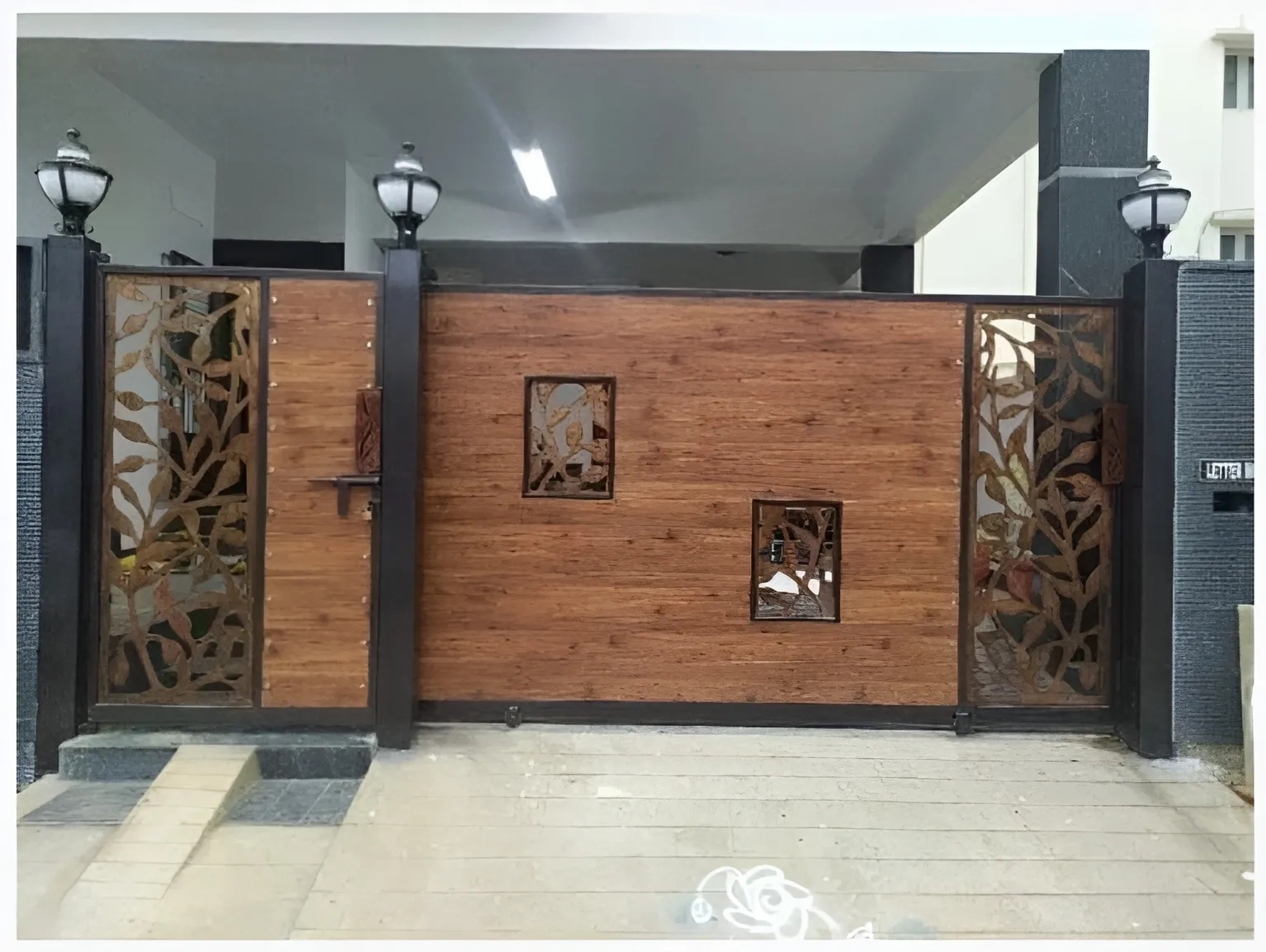 Tech Mild Steel Laser Cut and HPL Sheet Swing Gate 065 by Mr.Tech 4 4