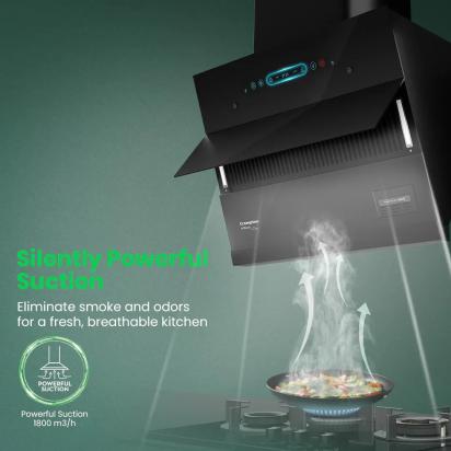 Crompton AQNova (Inclined) Chimney | Filterless 60 CM by Crompton : Colours available: Black 10 2