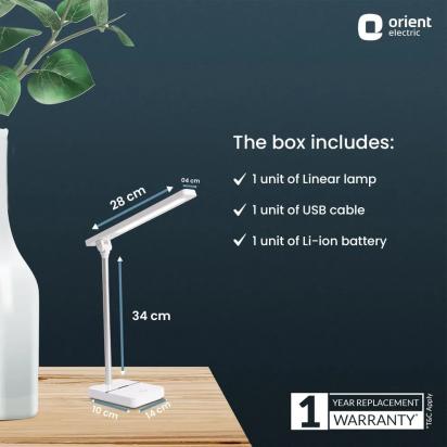 Orient Electric Linear Emergency Desk Lamp 3W by Orient Electric : Colours available: White 5 6