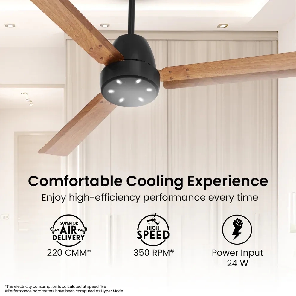 Crompton Energion NITEO BLDC Ceiling Fan - Dark Cherry Wood by Crompton : Colours available: Brown 1 5