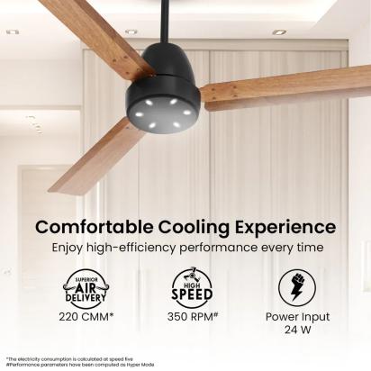 Crompton Energion NITEO BLDC Ceiling Fan - Dark Cherry Wood by Crompton : Colours available: Brown 1 5