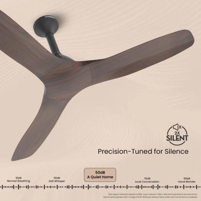 Crompton Silent Pro Fluido Wave 900mm - Sheesham Wood by Crompton : Colours available: WoodyBrown 11 4