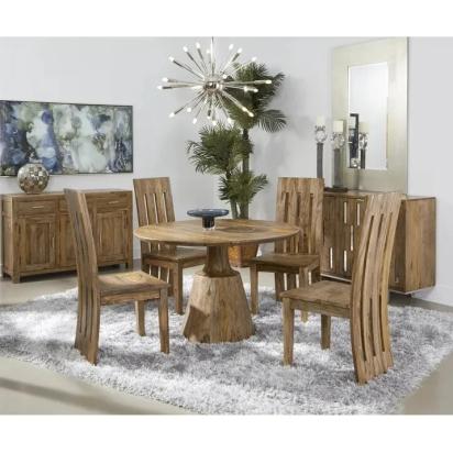 Daywithwood Sheesam Wood Dining Set With 4 Chair,Furniture by Day With Wood : Colours available: Brown