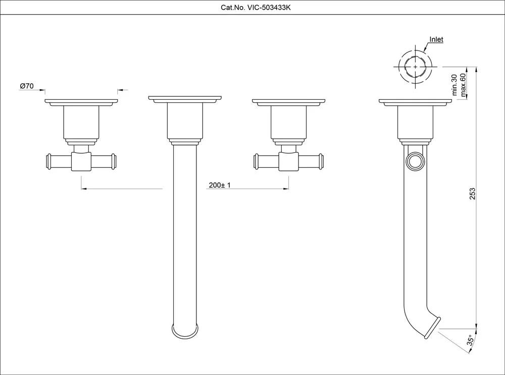 Artize Exposed Part Kit of Two Concealed Stop Cocks - Black Pearl PVD - VIC-BLP-503433K 1