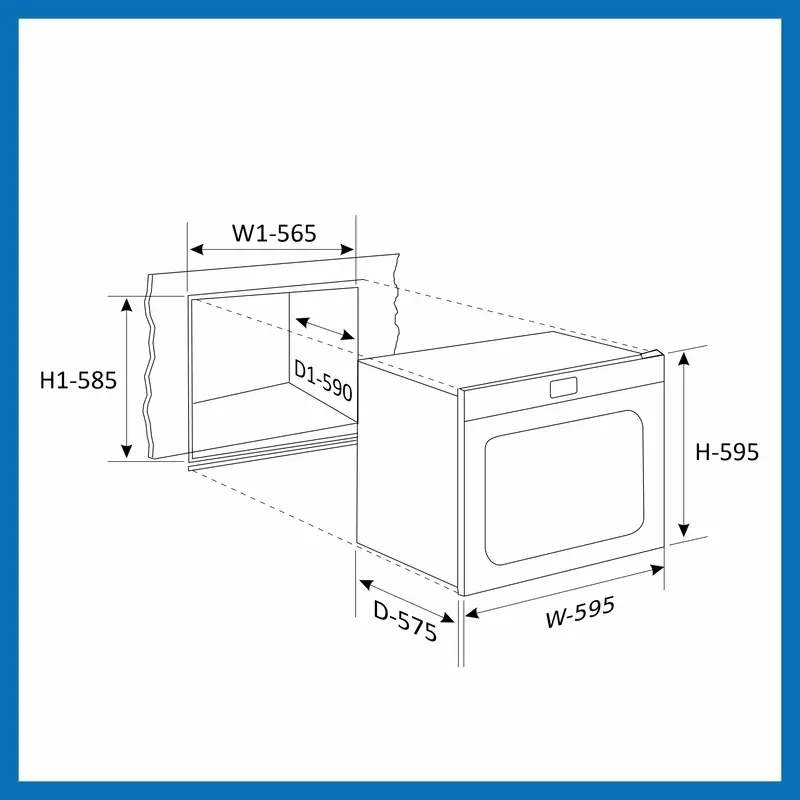 Glen Built in Oven Motorised Rotisserie Turbo Fan 78Ltr with Multi-function (660 MRT BL) 1