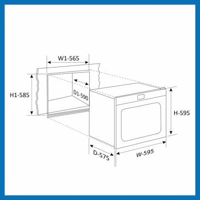 Glen Built in Oven Motorised Rotisserie Turbo Fan 78Ltr with Multi-function (660 MRT BL) 1