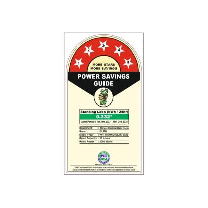 Glen Water Heater 2000W 8 Bar Pressure Glasslined Element and Tank, Temperature control (7054 IN) - 10L 8