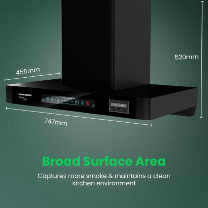 Crompton Sylvaire (Box) Chimney | Filterless 75CM by Crompton : Colours available: Black 14 4