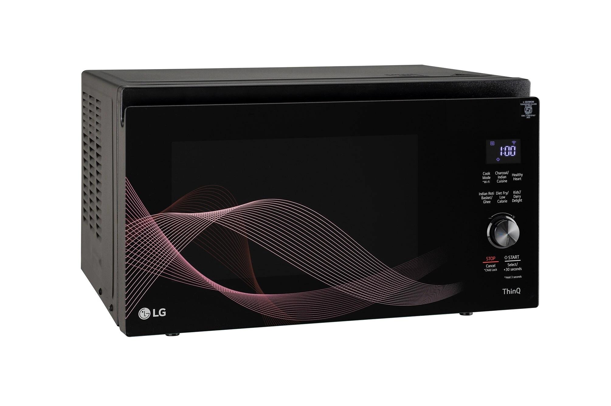 LG 32 L Charcoal Convection Microwave Oven with Scan-To-Cook, Diet Fry, Steam Chef, Motorised Rotisserie, Black 3