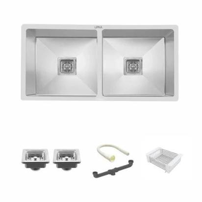 Lipka Handmade Double Bowl Kitchen Sink (37 x 18 x 10 Inches) 1