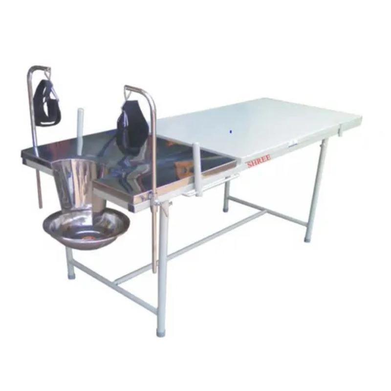 Shri Equipment Hospital Delivery Table with GYNAEC Opening in Stainless Steel