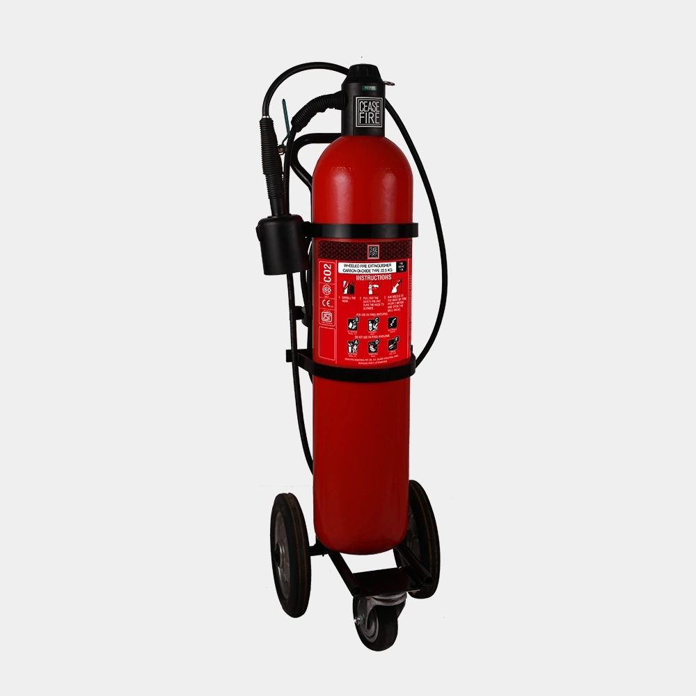 Ceasefire CO2 Wheeled Extinguishers by Ceasefire : Colours available: Red