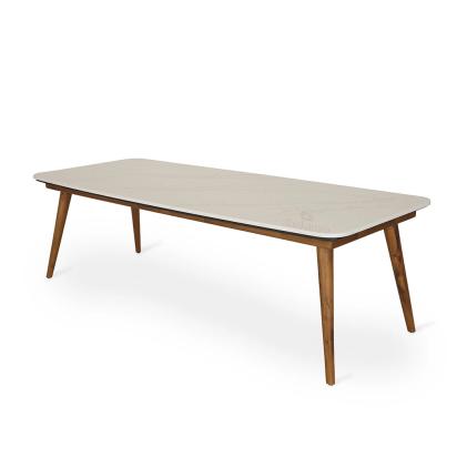 Alankaram Ambu - Teakwood Dining Table with Stone top by Alankaram : Colours available: White
