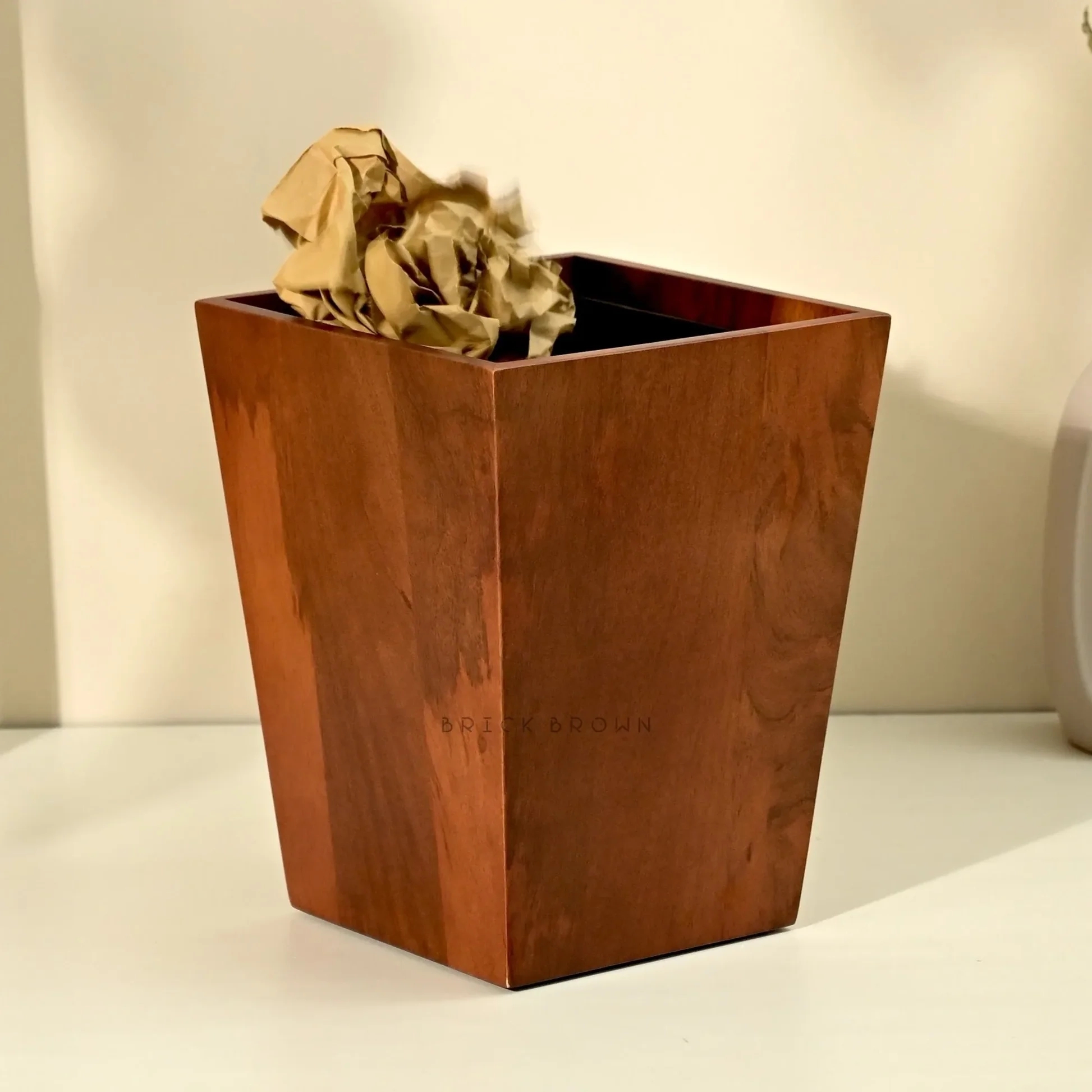 Brick Brown Dwindle Wastebasket by Brick Brown : Colours available: Brown 1 1