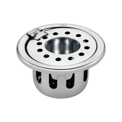 Lipka Round Floor Drain (4 inches) with Hinge, Hole & Cockroach Trap