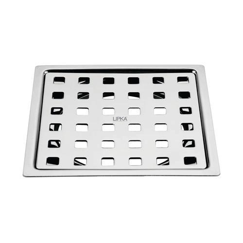 Lipka Delta Deluxe Square Flat Cut Floor Drain (6 x 6 Inches)