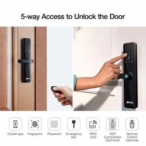 Ozone Smart Bluetooth External Lock and Video Door Phone Combo - OFDL-IRIS-VDP-OL-COMBO STD BLACK by Ozone : Colours available: Black 3 2