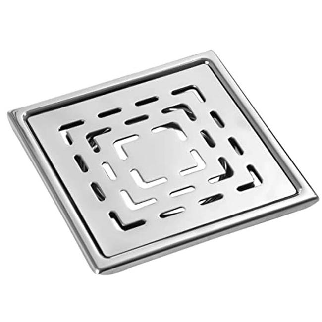 Aquieen 5x5 Inch Floor Grating / Drainer In Matte Finish | Fern Design & SS304 Drainer | Anti-Clog & Drain Cover & Kitchen 3