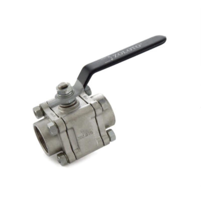 Zoloto Stainless Steel CF8M / S.S 316 Three Piece Design Ball Valve Class-150 Screwed