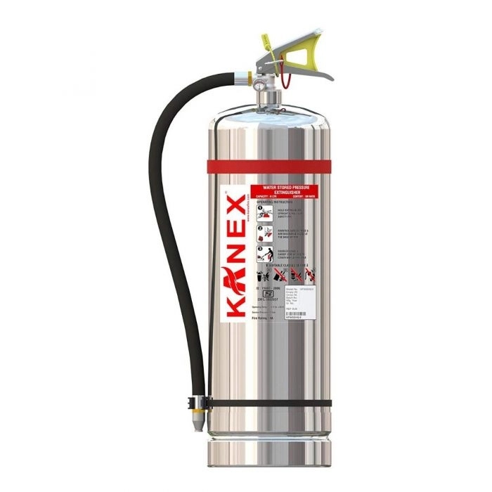 Kanex 6 Ltr Water Fire Extinguisher - Stored Pressure - SS Body by Kanex : Colours available: Silver