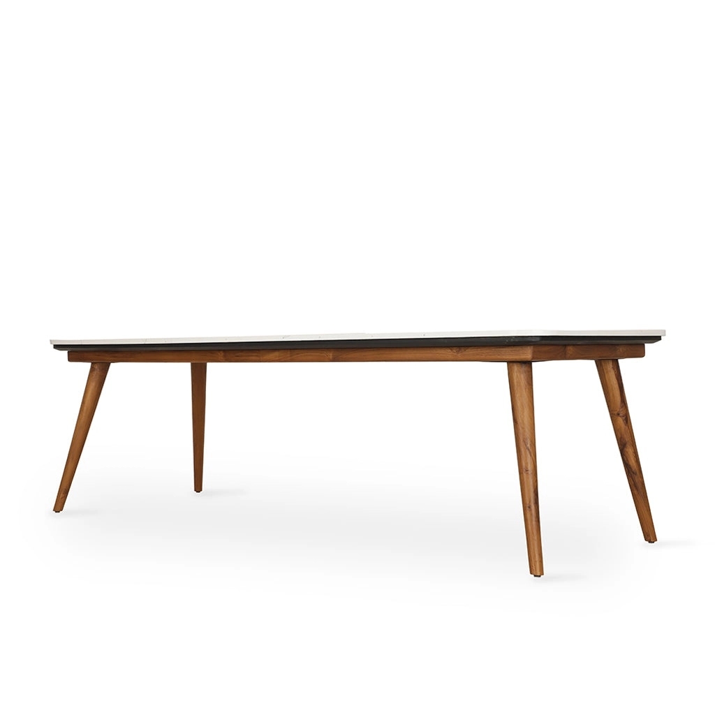 Alankaram Ambu - Teakwood Dining Table with Stone top by Alankaram : Colours available: White 1 3