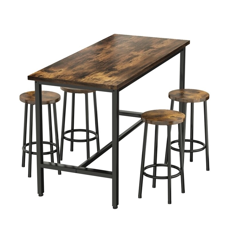 GKW Dining Set: 4 - Person Counter Height Dining Set - Brown & Black by Studio GKW : Colours available: Brown 3 3