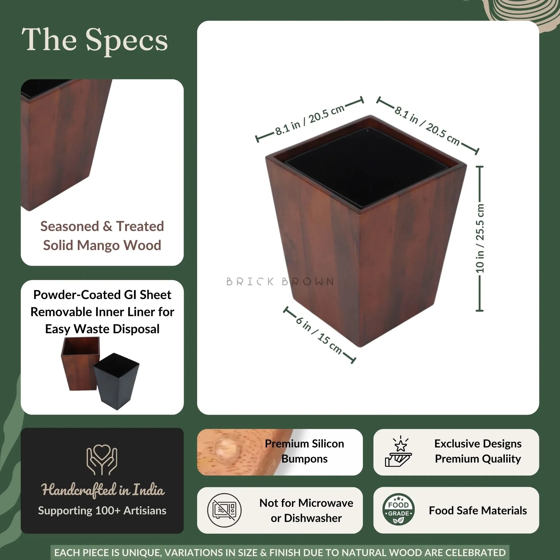 Brick Brown Dwindle Wastebasket by Brick Brown : Colours available: Brown 3 3