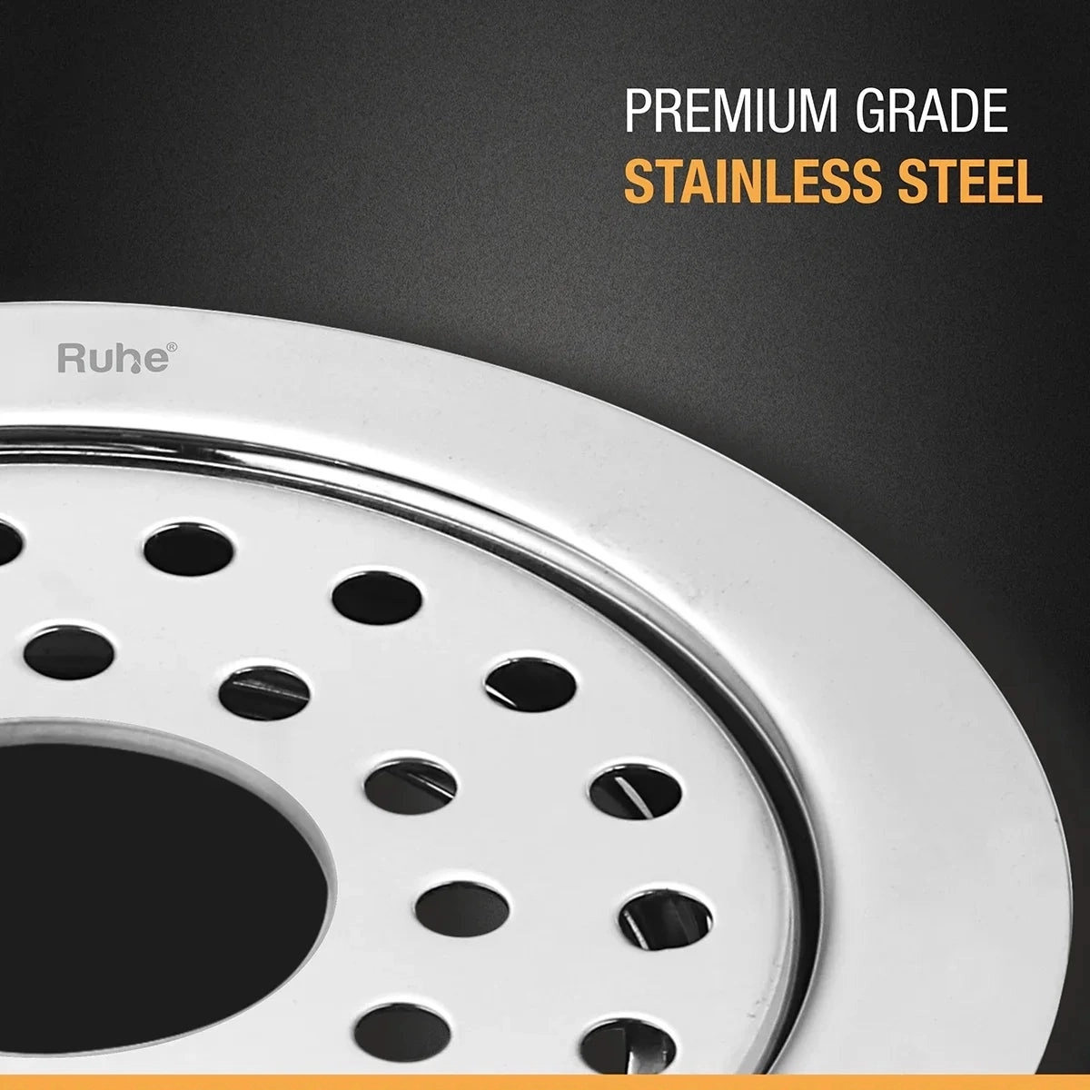 Ruhe Multi Ring Flat Cut Floor Drain 5 inches with Hole Pack of 2 by Ruhe : Colours available: Silver 3 4