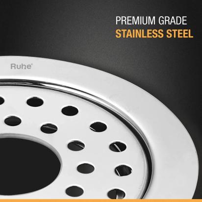 Ruhe Multi Ring Flat Cut Floor Drain 5 inches with Hole Pack of 2 by Ruhe : Colours available: Silver 3 4
