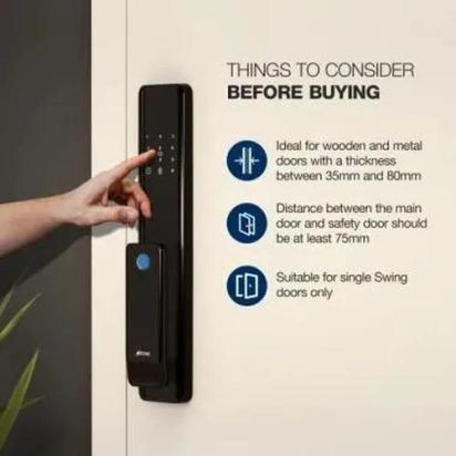 ozone Smart Wi-Fi Lock for Wooden & Metal Doors - OZ-FDL-01 Life Nxt Plus Black by Ozone : Colours available: Black 4 4
