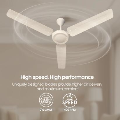Crompton Surebreeze Gallop| Ceiling Fan - Ivory by Crompton : Colours available: Ivory 5 2
