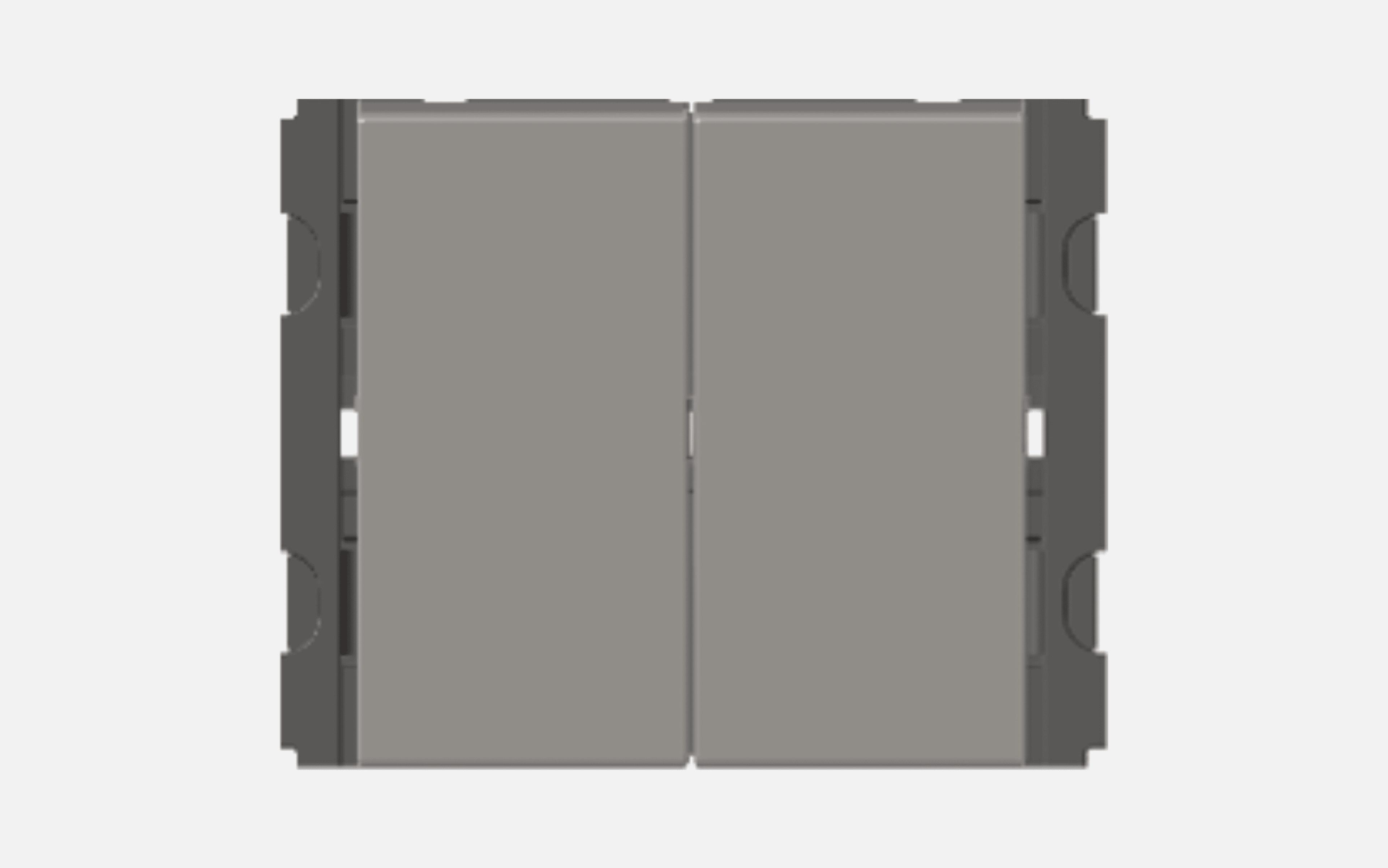 Norisys Quartz Gray Vertical Switches - 2 Gang - Both Switches 16A 1 Way - 2 Module