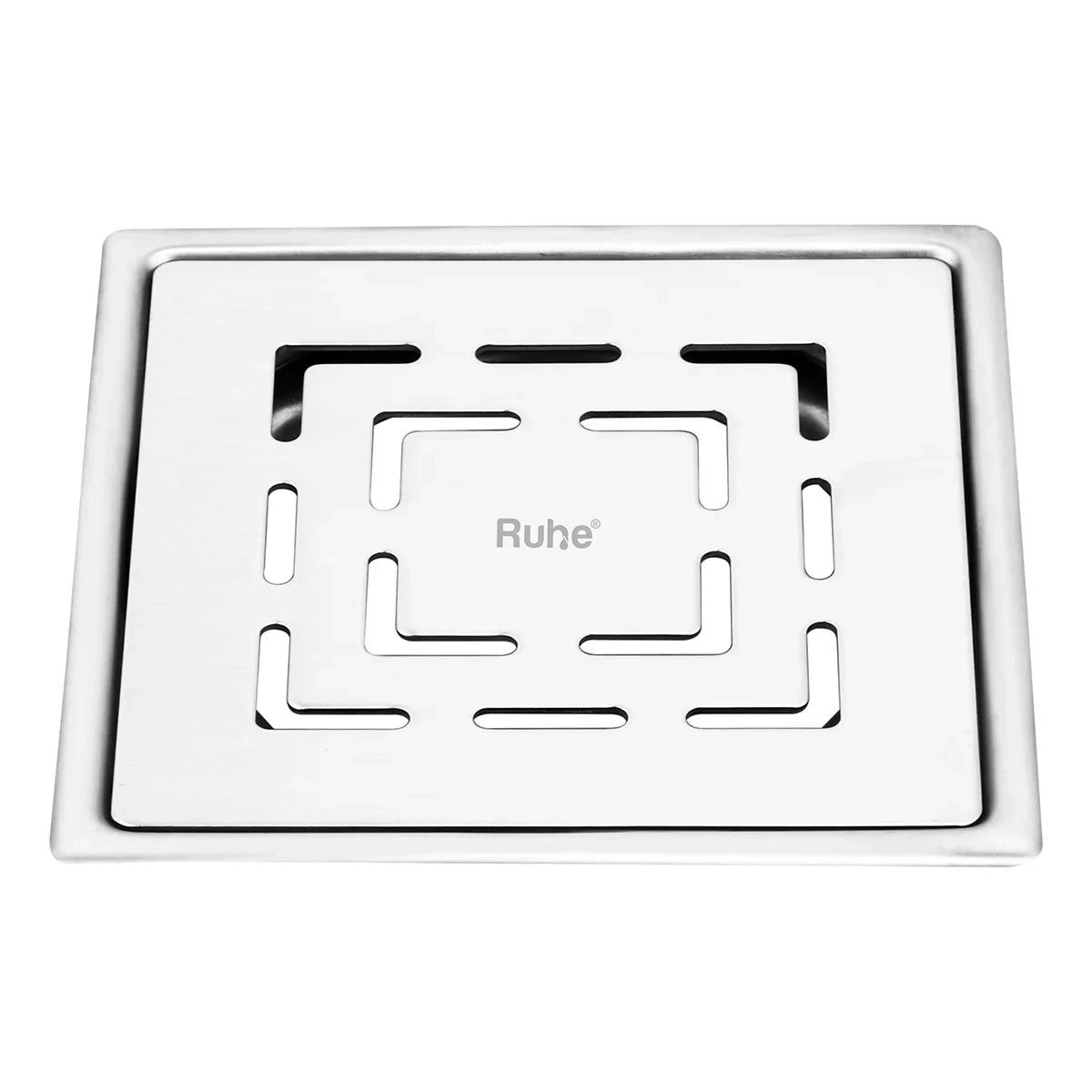 Ruhe Sapphire Square Flat Cut 304 Grade Floor Drain - (5 x 5 Inches) by Ruhe : Colours available: Silver