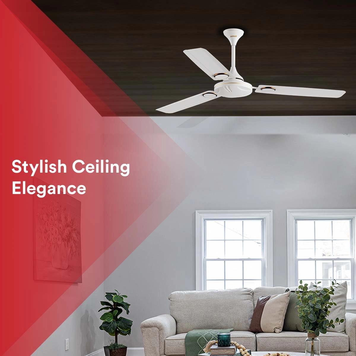 Zunpulse ZunVolt Hera 2023 1200mm High-Speed Energy Efficient Ceiling Fan with 51W motor (White) 2