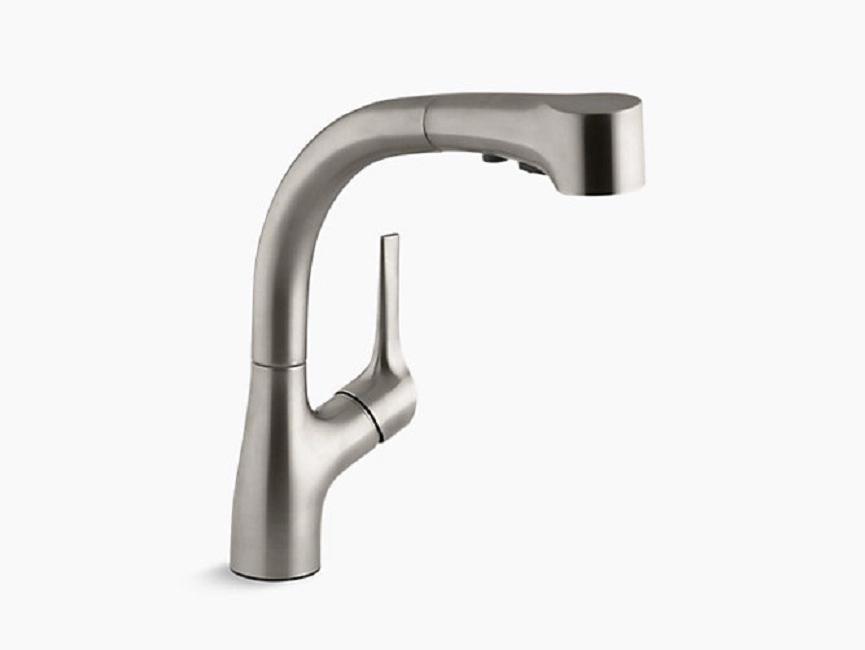 Kohler Elate Pulldown Kitchen Sink Faucet In Vibrant Stainless Steel Finish Kitchen Pillar Taps