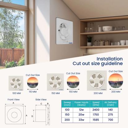 Crompton Ventilus Exhaust Fan by Crompton : Colours available: White 3 5