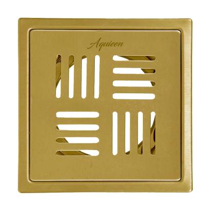 Aquieen 5x5 Inch Floor Grating / Drainer in Brushed Gold Finish | SS304 Drainer with PVD Coating | Anti-Clog & Drain Cover, Kitchen & Shower Areas by Aquieen : Colours available: Gold