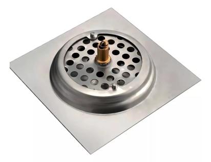 Aquieen 5x5 Inches Square Pop-Up Grating | SS304 Stainless Steel Floor Drain with Chrome Finish | Shower Waste Water Drain | Bathroom and Kitchen Grating by Aquieen : Colours available: Chrome 5 5
