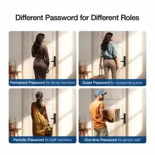 Ozone Smart Bluetooth External Lock for Wooden & Metal Doors - OFDL-IRIS-VDP-OL STD BLACK by Ozone : Colours available: Black 5 5
