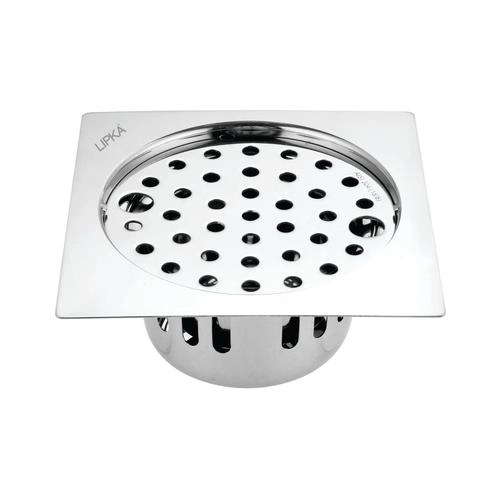 Lipka Square Flat Cut Floor Drain (6 x 6 Inches) with Lock and Cockroach Trap