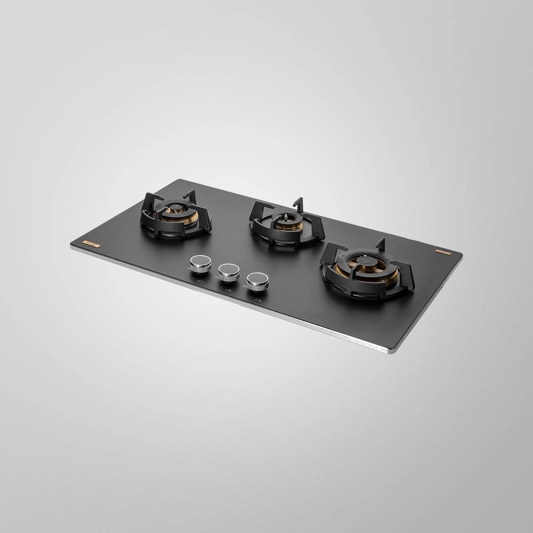 Kaff MSM 783 / MSM 783X - 3 Full Brass High Efficiency Burners Built-In Hob, FFD, Decorative SS Moulded Strip
