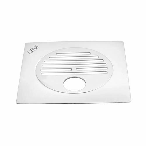 Lipka Eon Square Flat Cut Floor Drain with Golden Classic Jali and Hole (6 x 6 Inches)