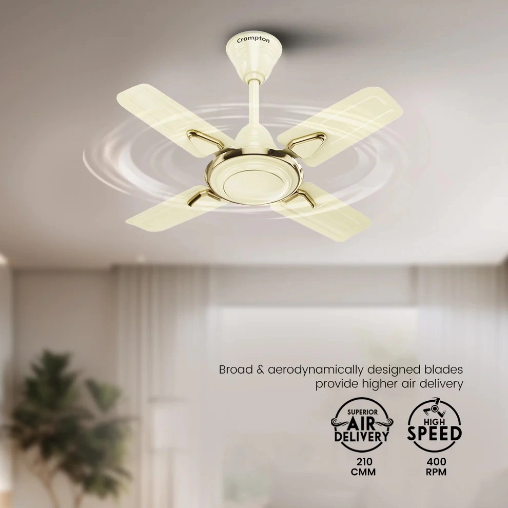 Crompton Surebreeze Super Briz Deco | Ceiling Fan - Briken Ivory by Crompton : Colours available: Ivory 9 1