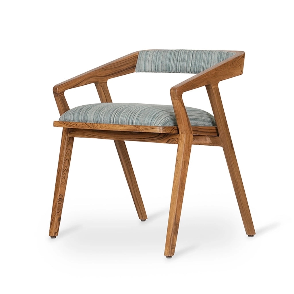 Alankaram Casilla - Teak Dining Chair Upholstered Back, Grey Fabric by Alankaram : Colours available: Brown, Grey 1 1