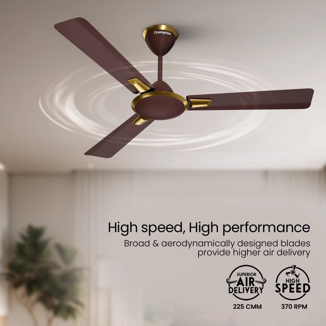 Crompton High Speed Aura | Ceiling Fan - Brown by Crompton : Colours available: Brown 9 2