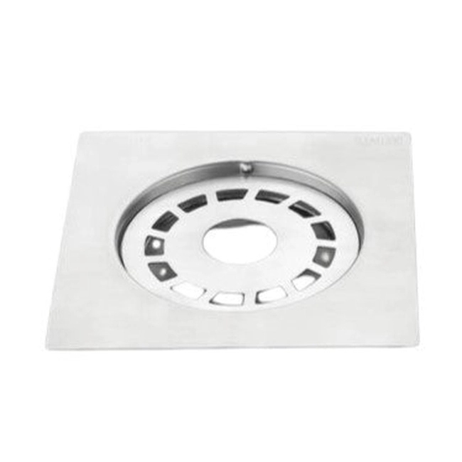Aquieen 5x5 Inch Floor Grating / Drainer With Pipe Hole | Square Design & SS304 Drainer In Matte Finish | Anti-Clog & Drain Cover & Kitchen by Aquieen : Colours available: Chrome
