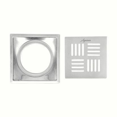 Aquieen 6x6 Inch Floor Grating / Drainer with Anti-Foul Cockroach Trap | Florin Design, In Matte Finish & SS304 Drainer | Anti-Clog & Drain Cover & Kitchen by Aquieen : Colours available: Chrome 5 5
