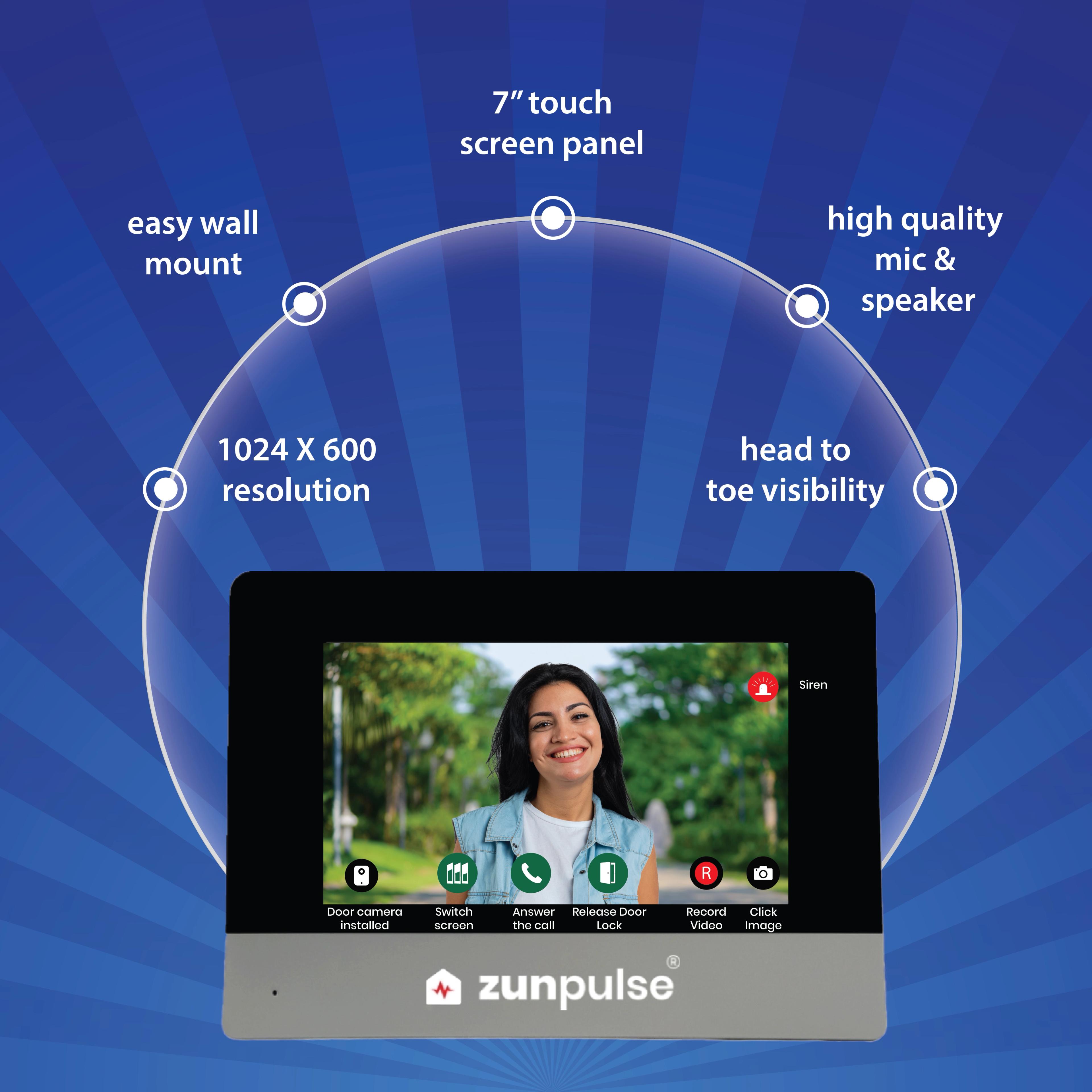 Zunpulse Zunpulse zunpulse 7 inch Smart Video Door Phone - Touchscreen, WiFi, App, Night Vision, Motion Detection, Anti-Theft 3