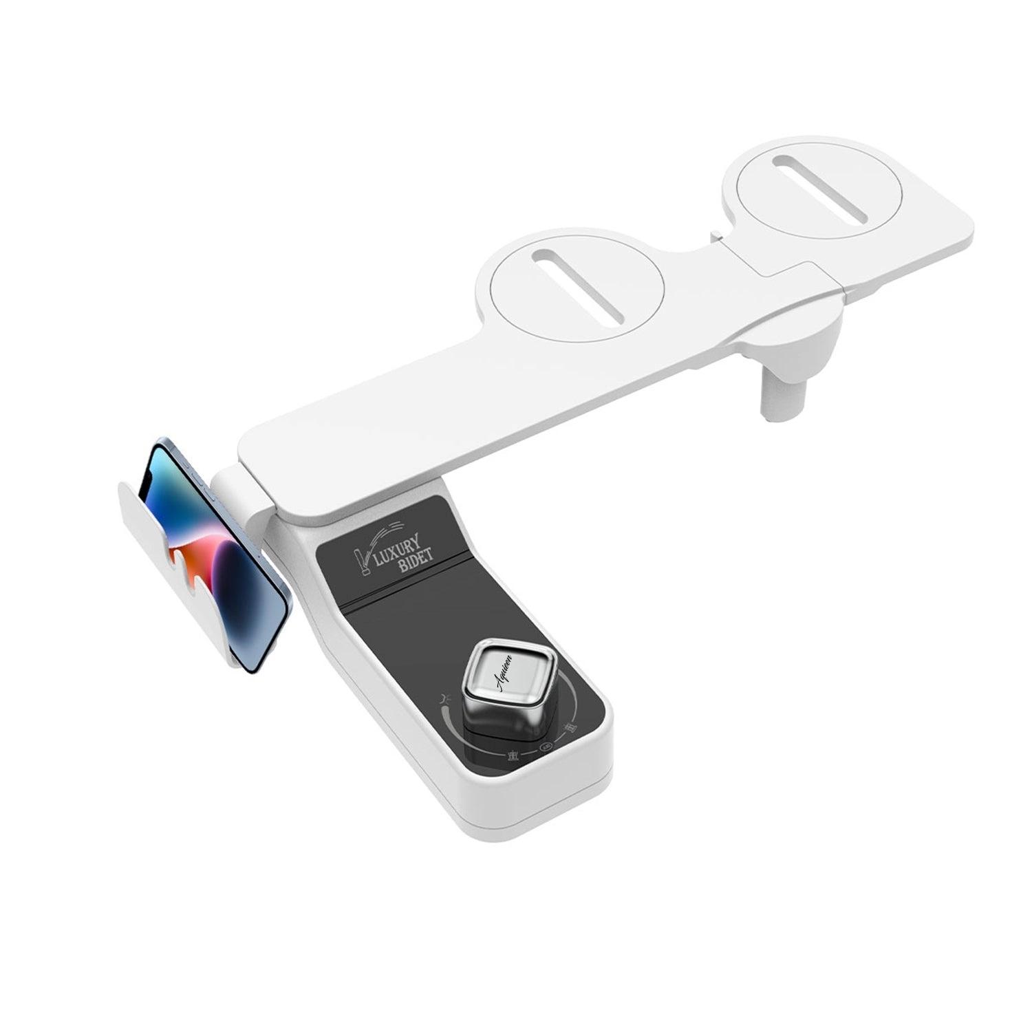 Aquieen ABS Dual Flow Toilet Bidet Spray Kit With Mobile Holder | High-Pressure Handheld Jet Spray For Western Toilets | Adjustable & Non-Electric 2